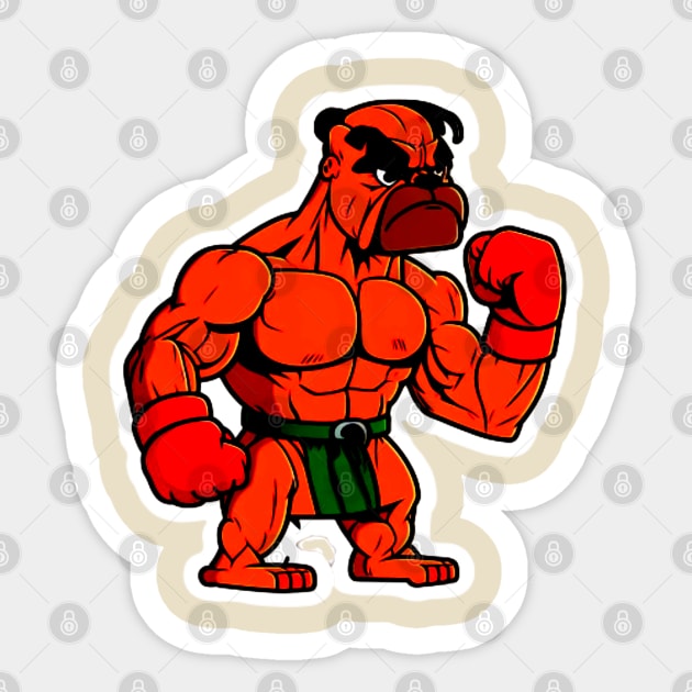 A Boxer Dog with an Angry Expression Sticker by Art_One